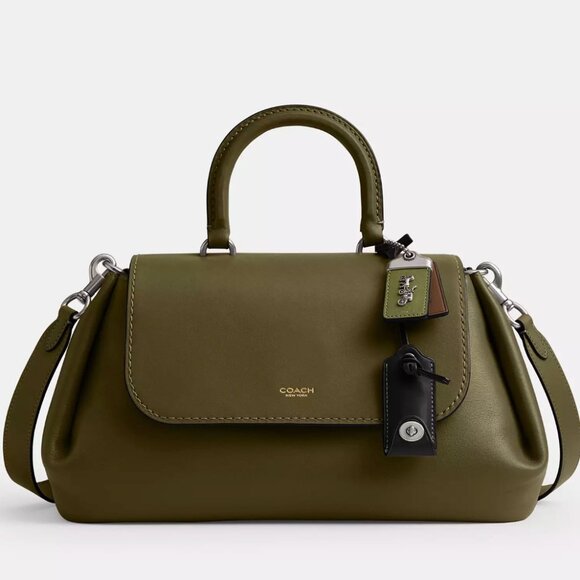 COACH SLOUCHY ROGUE TOP HANDLE BAG OLIVE - VERY RARE - Picture 1 of 16
